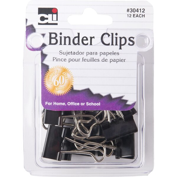 Charles Leonard Binder Clips Small 12Pk